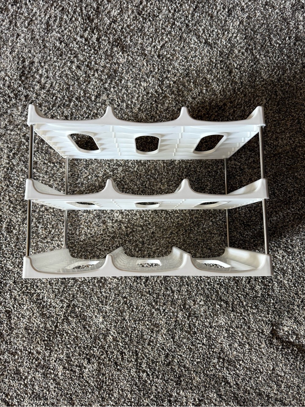 3 tier Stackable Water Bottle Organizer/Holder - holds 9 bottles